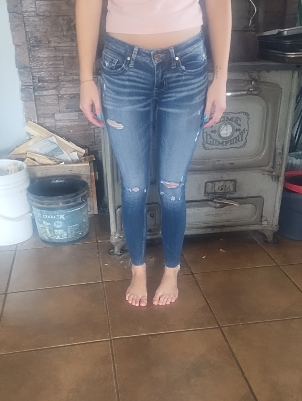 Women’s Distressed Skinny BKE  Jeans - Blue
